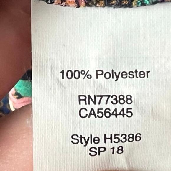 J.Crew Floral Geometric Peplum Top Size Large‎ Bohemian Festival Lightweight - Picture 6 of 7